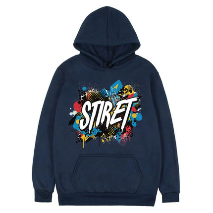 Alphabet Printed Fleece Hooded Sweatshirt Print On Your Demand, XL, XXL