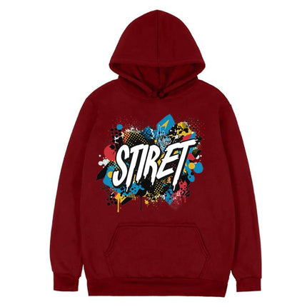 Alphabet Printed Fleece Hooded Sweatshirt Print On Your Demand, XL, XXL