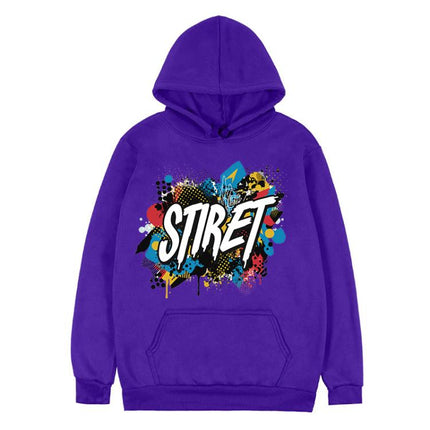 Alphabet Printed Fleece Hooded Sweatshirt Print On Your Demand, XL, XXL