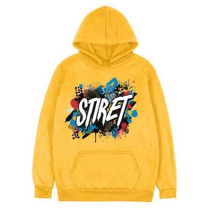Alphabet Printed Fleece Hooded Sweatshirt Print On Your Demand, XXXL
