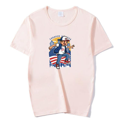 Boy Printed Round Neck Modal Short Sleeve T-shirt Print On Your Demand, M, POD T-Shirt, L