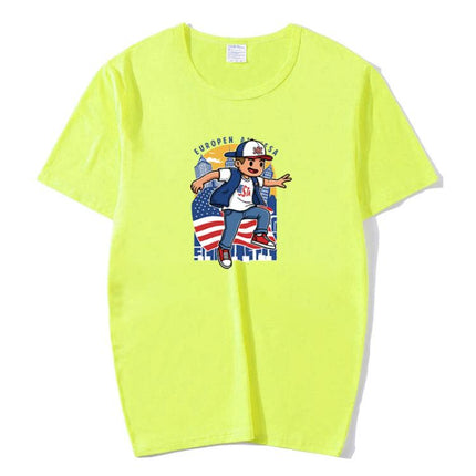 Boy Printed Round Neck Modal Short Sleeve T-shirt Print On Your Demand, XXXXXL