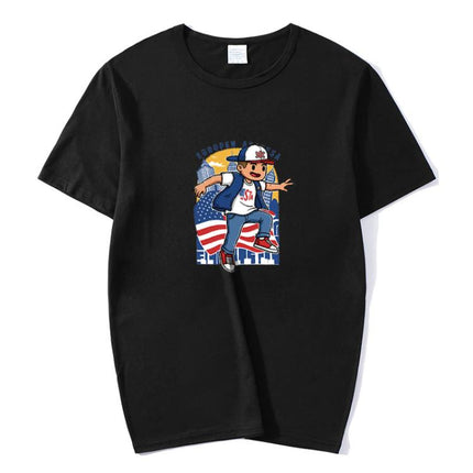 Boy Printed Round Neck Modal Short Sleeve T-shirt Print On Your Demand, XXXXXL