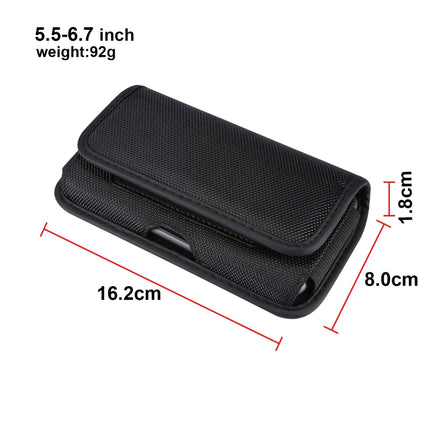 Durable Oxford Cloth Horizontal Plate Hanging Waist Phone Waist Pack Leather Case with Card Slot, Suitable for 5.5-6.7 inch Smartphones, for 5.5-6.7 inch Smartphones