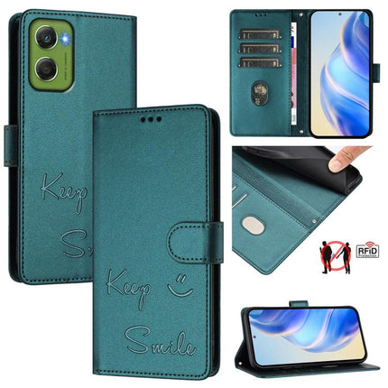 Smile Embossing RFID Leather Phone Case, For Motorola Moto G17 4G / G17 Power 4G, For Motorola Moto G67 Power 5G, For Motorola Edge 70 5G, For Motorola Moto G06 4G
