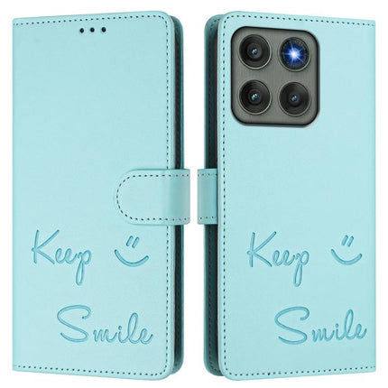 Smile Embossing RFID Leather Phone Case, For Motorola Edge 60 Pro / 60s Pro 5G, For Motorola Edge 60 Fusion, For Motorola Moto G Stylus 5G 2025