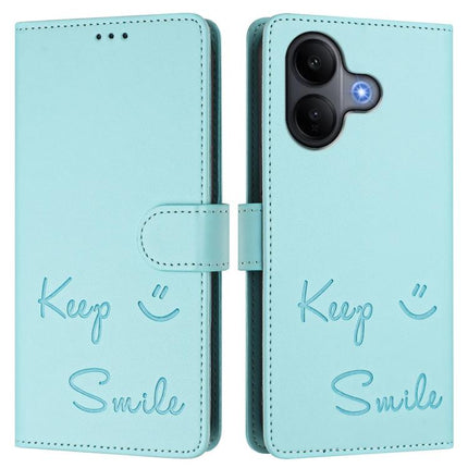 Smile Embossing RFID Leather Phone Case, For vivo V60 Lite 5G Global, For vivo Y400 5G Global, For vivo Y400 4G, For vivo V60 5G Global