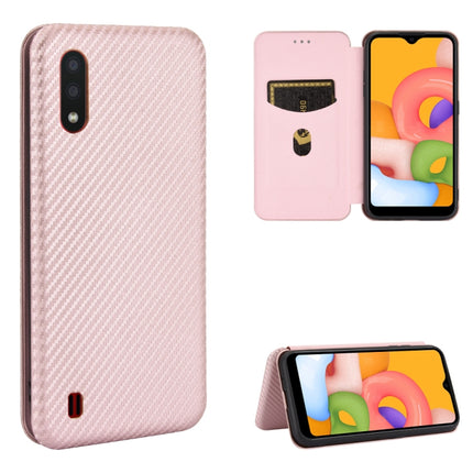 Carbon Fiber Texture Magnetic Horizontal Flip TPU + PC + PU Leather Case with Rope & Card Slot, For Samsung Galaxy A01, For Samsung Galaxy A7(2018) / A750, For Samsung Galaxy A20s, For Samsung Galaxy A21(Eurasian Version)