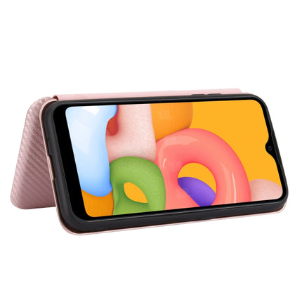 Carbon Fiber Texture Magnetic Horizontal Flip TPU + PC + PU Leather Case with Rope & Card Slot, For Samsung Galaxy A01, For Samsung Galaxy A7(2018) / A750, For Samsung Galaxy A20s, For Samsung Galaxy A21(Eurasian Version)