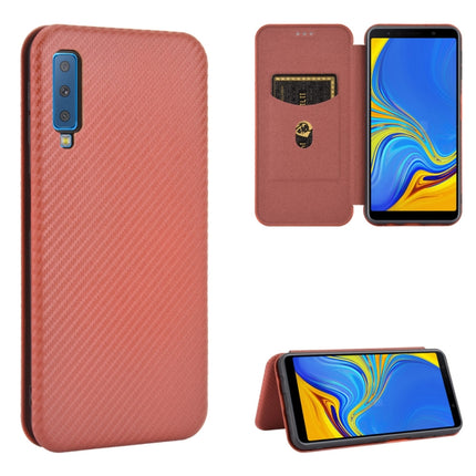 Carbon Fiber Texture Magnetic Horizontal Flip TPU + PC + PU Leather Case with Rope & Card Slot, For Samsung Galaxy A01, For Samsung Galaxy A7(2018) / A750, For Samsung Galaxy A20s, For Samsung Galaxy A21(Eurasian Version)