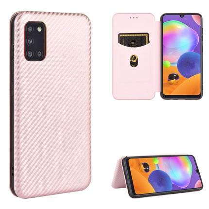 Carbon Fiber Texture Magnetic Horizontal Flip TPU + PC + PU Leather Case with Rope & Card Slot, For Samsung Galaxy A31, For Samsung Galaxy A41(Eurasian Version), For Samsung Galaxy A41(JP Version), For Samsung Galaxy A51 5G, For Samsung Galaxy A51