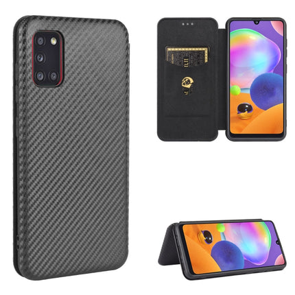 Carbon Fiber Texture Magnetic Horizontal Flip TPU + PC + PU Leather Case with Rope & Card Slot, For Samsung Galaxy A31, For Samsung Galaxy A41(Eurasian Version), For Samsung Galaxy A41(JP Version), For Samsung Galaxy A51 5G, For Samsung Galaxy A51