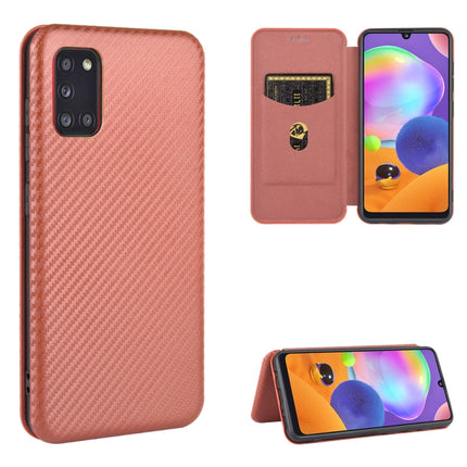 Carbon Fiber Texture Magnetic Horizontal Flip TPU + PC + PU Leather Case with Rope & Card Slot, For Samsung Galaxy A31, For Samsung Galaxy A41(Eurasian Version), For Samsung Galaxy A41(JP Version), For Samsung Galaxy A51 5G, For Samsung Galaxy A51