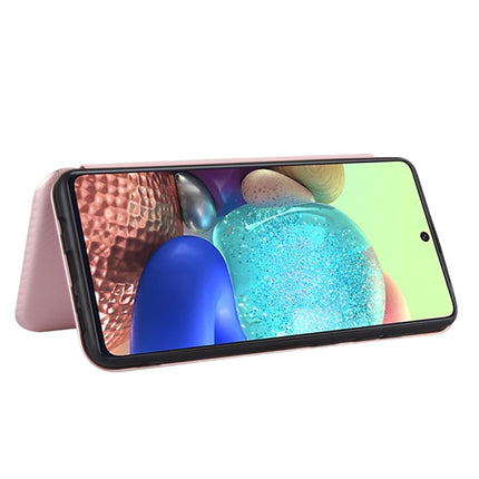 Carbon Fiber Texture Magnetic Horizontal Flip TPU + PC + PU Leather Case with Rope & Card Slot, For Samsung Galaxy A71 5G, For Samsung Galaxy A71, For Samsung Galaxy A90 5G, For Samsung Galaxy A91 / M80s / S10 Lite