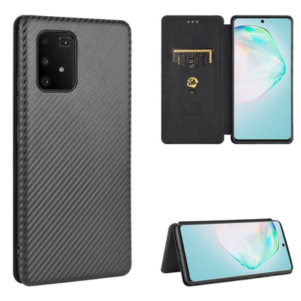 Carbon Fiber Texture Magnetic Horizontal Flip TPU + PC + PU Leather Case with Rope & Card Slot, For Samsung Galaxy A71 5G, For Samsung Galaxy A71, For Samsung Galaxy A90 5G, For Samsung Galaxy A91 / M80s / S10 Lite