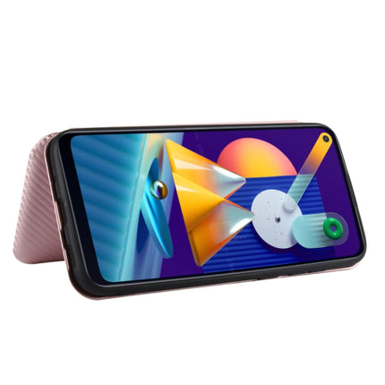 Carbon Fiber Texture Magnetic Horizontal Flip TPU + PC + PU Leather Case with Rope & Card Slot, For Samsung Galaxy M11, For Samsung Galaxy M30s / M21, For Samsung Galaxy M31s, For Samsung Galaxy M31