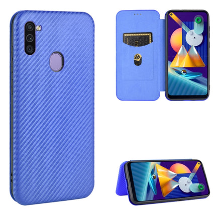 Carbon Fiber Texture Magnetic Horizontal Flip TPU + PC + PU Leather Case with Rope & Card Slot, For Samsung Galaxy M11, For Samsung Galaxy M30s / M21, For Samsung Galaxy M31s, For Samsung Galaxy M31