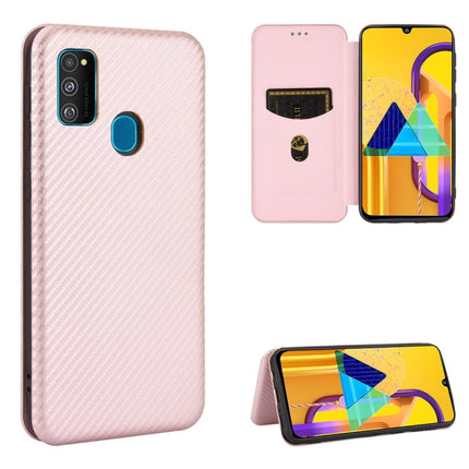 Carbon Fiber Texture Magnetic Horizontal Flip TPU + PC + PU Leather Case with Rope & Card Slot, For Samsung Galaxy M11, For Samsung Galaxy M30s / M21, For Samsung Galaxy M31s, For Samsung Galaxy M31