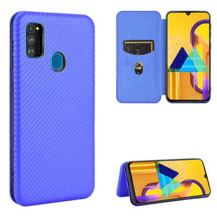Carbon Fiber Texture Magnetic Horizontal Flip TPU + PC + PU Leather Case with Rope & Card Slot, For Samsung Galaxy M11, For Samsung Galaxy M30s / M21, For Samsung Galaxy M31s, For Samsung Galaxy M31