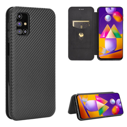 Carbon Fiber Texture Magnetic Horizontal Flip TPU + PC + PU Leather Case with Rope & Card Slot, For Samsung Galaxy M11, For Samsung Galaxy M30s / M21, For Samsung Galaxy M31s, For Samsung Galaxy M31