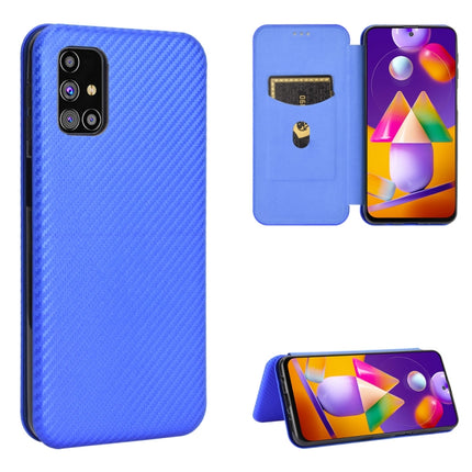 Carbon Fiber Texture Magnetic Horizontal Flip TPU + PC + PU Leather Case with Rope & Card Slot, For Samsung Galaxy M11, For Samsung Galaxy M30s / M21, For Samsung Galaxy M31s, For Samsung Galaxy M31