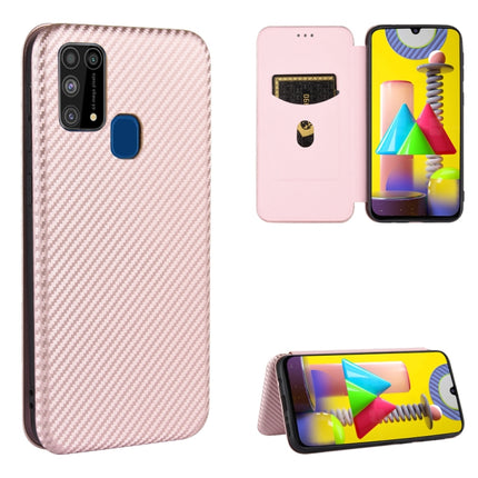 Carbon Fiber Texture Magnetic Horizontal Flip TPU + PC + PU Leather Case with Rope & Card Slot, For Samsung Galaxy M11, For Samsung Galaxy M30s / M21, For Samsung Galaxy M31s, For Samsung Galaxy M31