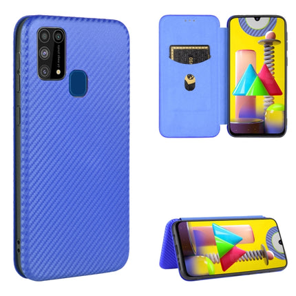 Carbon Fiber Texture Magnetic Horizontal Flip TPU + PC + PU Leather Case with Rope & Card Slot, For Samsung Galaxy M11, For Samsung Galaxy M30s / M21, For Samsung Galaxy M31s, For Samsung Galaxy M31