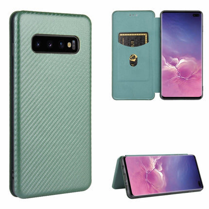 Carbon Fiber Texture Magnetic Horizontal Flip TPU + PC + PU Leather Case with Rope & Card Slot, For Samsung Galaxy S10 5G, For Samsung Galaxy S10 Plus, For Samsung Galaxy S10, For Samsung Galaxy S20