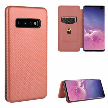 Carbon Fiber Texture Magnetic Horizontal Flip TPU + PC + PU Leather Case with Rope & Card Slot, For Samsung Galaxy S10 5G, For Samsung Galaxy S10 Plus, For Samsung Galaxy S10, For Samsung Galaxy S20