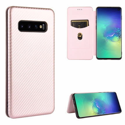 Carbon Fiber Texture Magnetic Horizontal Flip TPU + PC + PU Leather Case with Rope & Card Slot, For Samsung Galaxy S10 5G, For Samsung Galaxy S10 Plus, For Samsung Galaxy S10, For Samsung Galaxy S20