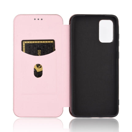 Carbon Fiber Texture Magnetic Horizontal Flip TPU + PC + PU Leather Case with Rope & Card Slot, For Samsung Galaxy S20 Plus, For Samsung Galaxy XCover Pro, For Samsung Galaxy A11(EU Version), For Samsung Galaxy A20 (SC-02M) SCV46