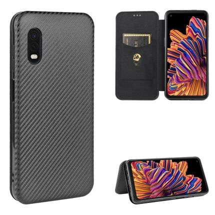 Carbon Fiber Texture Magnetic Horizontal Flip TPU + PC + PU Leather Case with Rope & Card Slot, For Samsung Galaxy S20 Plus, For Samsung Galaxy XCover Pro, For Samsung Galaxy A11(EU Version), For Samsung Galaxy A20 (SC-02M) SCV46