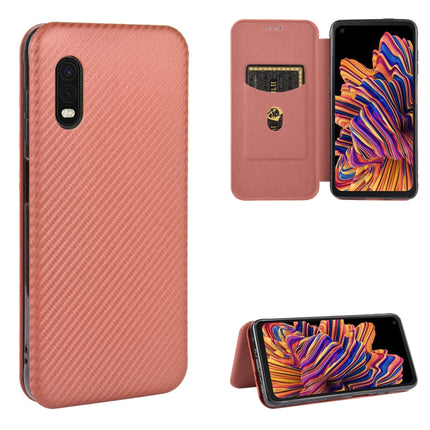 Carbon Fiber Texture Magnetic Horizontal Flip TPU + PC + PU Leather Case with Rope & Card Slot, For Samsung Galaxy S20 Plus, For Samsung Galaxy XCover Pro, For Samsung Galaxy A11(EU Version), For Samsung Galaxy A20 (SC-02M) SCV46