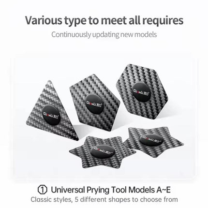 Qianli High Toughness Multifunctional Carbon Fiber Prying Tool, Pentagon Shaped, Hexagon Shaped, Triangular shaped, Pentagram Shaped, Hexagram Shaped, Peanut shaped, Business Card Shaped, Reinforced Corner Style