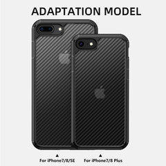 iPAKY Pioneer Series Carbon Fiber Texture Shockproof TPU + PC Case, For iPhone SE 2022 / SE 2020 / 8 / 7, For iPhone 8 Plus / 7 Plus, For iPhone 11, For iPhone 11 Pro, For iPhone 11 Pro Max, For iPhone 12 mini, For iPhone 12 / 12 Pro