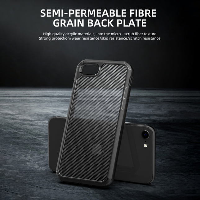 iPAKY Pioneer Series Carbon Fiber Texture Stoßfestes TPU + PC-Gehäuse, für iPhone SE 2022 / SE 2020 / 8 / 7, für iPhone 8 Plus / 7 Plus, für iPhone 11, für iPhone 11 Pro, für iPhone 11 Pro Max, für iPhone 12 mini, für iPhone 12 / 12 Pro