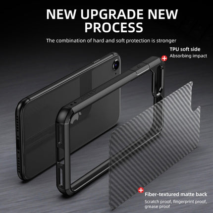 iPAKY Pioneer Series Carbon Fiber Texture Stoßfestes TPU + PC-Gehäuse, für iPhone SE 2022 / SE 2020 / 8 / 7, für iPhone 8 Plus / 7 Plus, für iPhone 11, für iPhone 11 Pro, für iPhone 11 Pro Max, für iPhone 12 mini, für iPhone 12 / 12 Pro