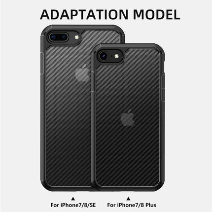 iPAKY Pioneer Series Carbon Fiber Texture Stoßfestes TPU + PC-Gehäuse, für iPhone SE 2022 / SE 2020 / 8 / 7, für iPhone 8 Plus / 7 Plus, für iPhone 11, für iPhone 11 Pro, für iPhone 11 Pro Max, für iPhone 12 mini, für iPhone 12 / 12 Pro
