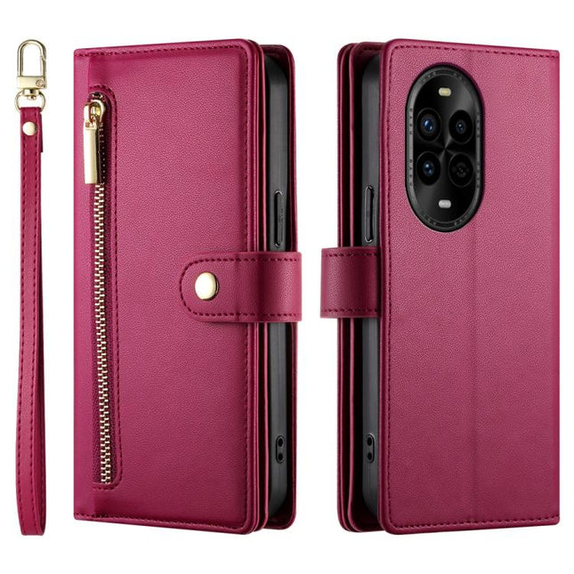 Nine Card-slot Zipper Wallet Bag Leather Phone Case, For Huawei nova 13 Pro