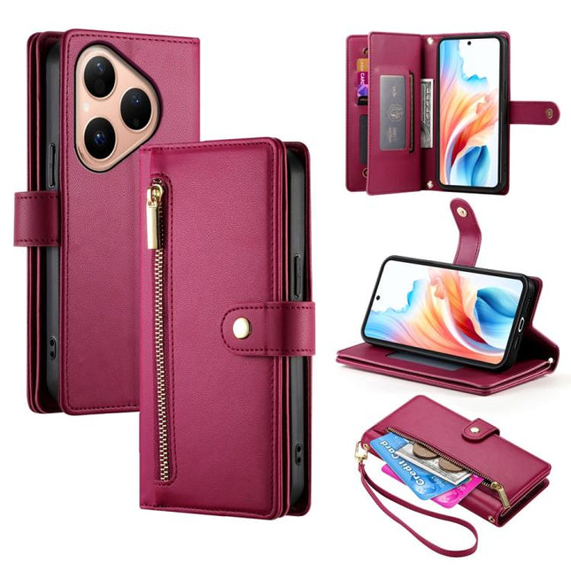 Nine Card-slot Zipper Wallet Bag Leather Phone Case, For Huawei Pura 80 5G, For Huawei nova 14 Ultra, For Huawei nova 14 Pro, For Huawei nova 14