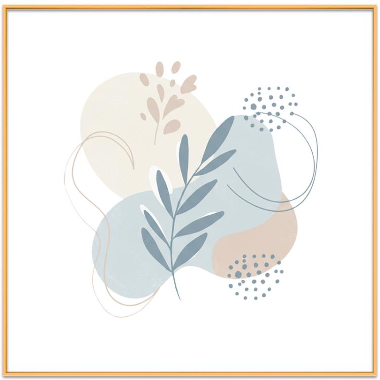 Fresh Leaves Decorative Painting with Aluminum Alloy Frame Print On Your Demand, 15x20cm, 20x20cm, 30x30cm, 40x40cm, 50x50cm, 60x60cm, 70x70cm, 80x80cm, 90x90cm
