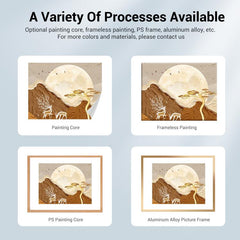 Fresh Leaves Decorative Painting with Aluminum Alloy Frame Print On Your Demand, 15x20cm, 20x20cm, 30x30cm, 40x40cm, 50x50cm, 60x60cm, 70x70cm, 80x80cm, 90x90cm