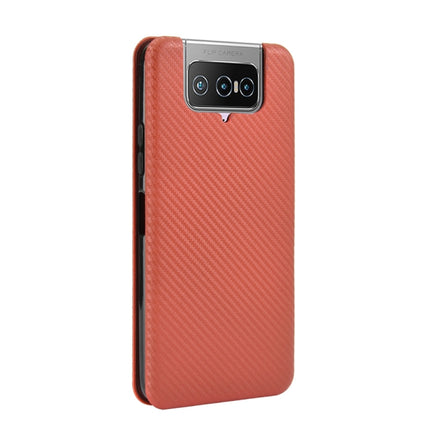 Carbon Fiber Texture Magnetic Horizontal Flip TPU + PC + PU Leather Case with Card Slot, For Asus Zenfone 7 ZS670KS / ZenFone 7 Pro ZS671KS