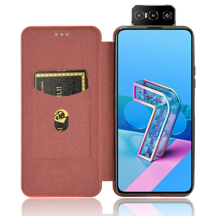 Carbon Fiber Texture Magnetic Horizontal Flip TPU + PC + PU Leather Case with Card Slot, For Asus Zenfone 7 ZS670KS / ZenFone 7 Pro ZS671KS