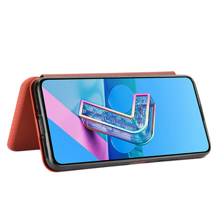 Carbon Fiber Texture Magnetic Horizontal Flip TPU + PC + PU Leather Case with Card Slot, For Asus Zenfone 7 ZS670KS / ZenFone 7 Pro ZS671KS