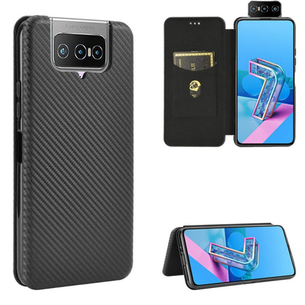 Carbon Fiber Texture Magnetic Horizontal Flip TPU + PC + PU Leather Case with Card Slot, For Asus Zenfone 7 ZS670KS / ZenFone 7 Pro ZS671KS