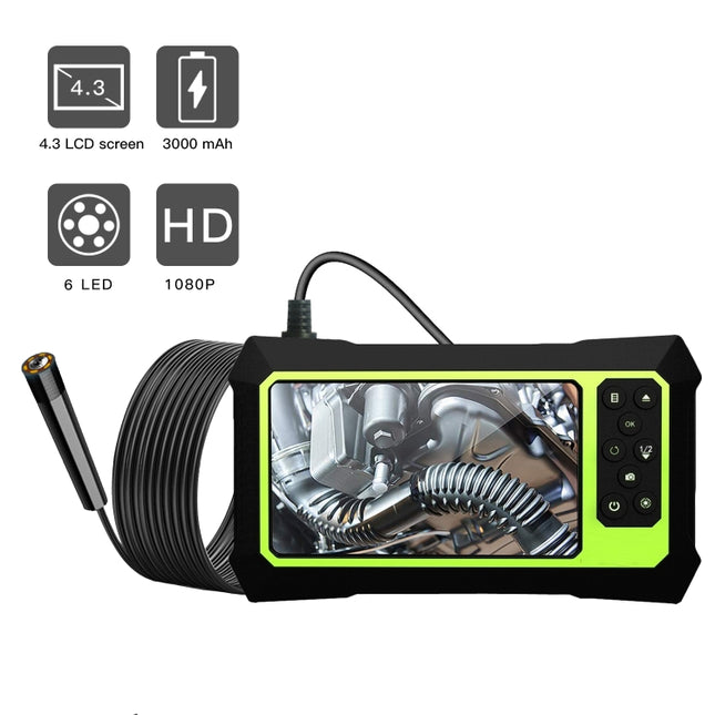 8mm 1080P IP68 Waterproof 4.3 inch Screen Single Camera Digital Endoscope, 7m, 5m, 2m