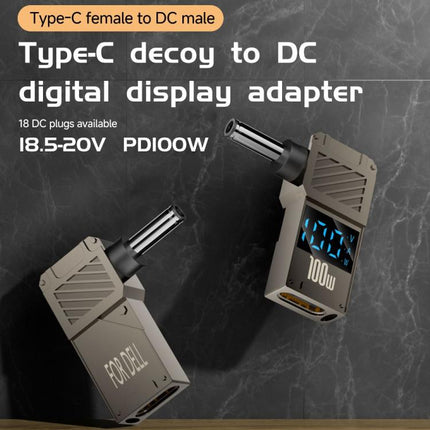 100W Computer Charging Digital Display Adapter, Type-C to DC4.0x1.7mm, Type-C to DC4.0x1.35mm, Type-C to DC4.0x1.7mm Center Groove, Type-C to DC3.0 x 1.1mm, Type-C to DC5.5x2.1mm, Type-C to DC6.0x0.6mm, Type-C to DC5.5x2.5mm, Type-C to DC5.5x1.7mm     ...