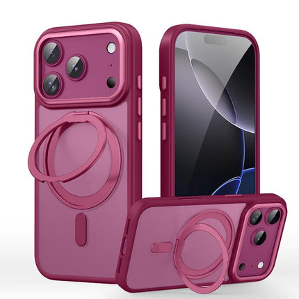Frosted 360 Degree MagSafe Magnetic Holder Phone Case, For iPhone 17 Pro Max, For iPhone 17 Pro, For iPhone 17, For iPhone Air