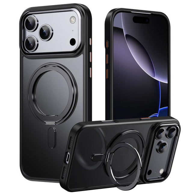 Frosted 360 Degree MagSafe Magnetic Holder Phone Case, For iPhone 17 Pro Max, For iPhone 17 Pro, For iPhone 17, For iPhone Air